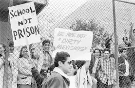 Student protesters during the East LA walkout in 1968